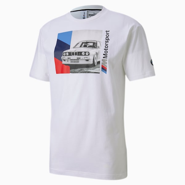 BMW M Motorsport Men's Graphic Tee, Puma White, extralarge