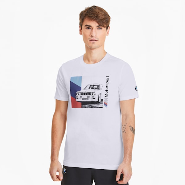 BMW M Motorsport Men's Graphic Tee, Puma White, extralarge