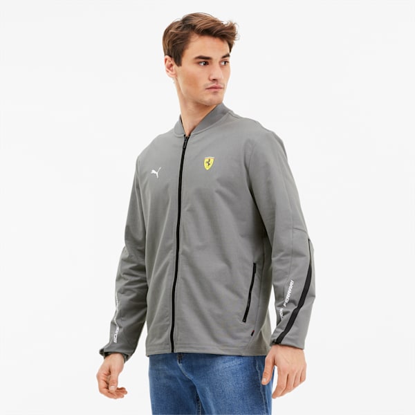 Scuderia Ferrari Men's Lightweight Sweat Jacket, Medium Gray Heather, extralarge