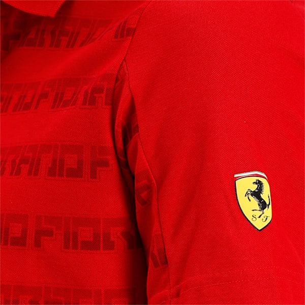 Scuderia Ferrari AOP Men's Polo, Rosso Corsa