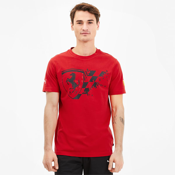 Scuderia Ferrari Men's Big Shield Tee+, Rosso Corsa, extralarge