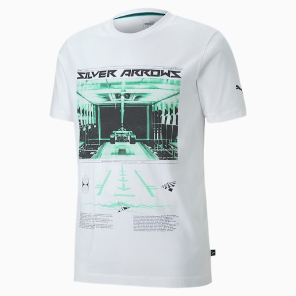 Mercedes-AMG Petronas Silver Arrows Men's Graphic Tee, Puma White, extralarge