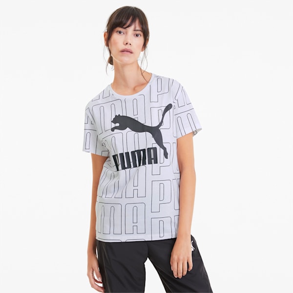 Women's AOP Tee, Puma White-1, extralarge