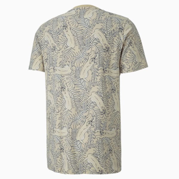 Men's AOP Logo Tee, Pebble, extralarge