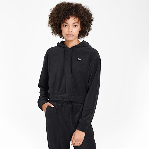 Downtown Women's Hoodie, Puma Black, extralarge