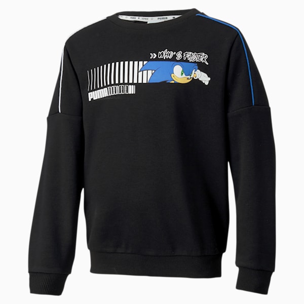 PUMA x SONIC Boys' Crewneck Sweatshirt, Puma Black, extralarge