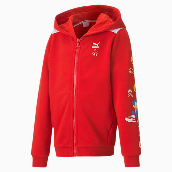 PUMA x SONIC Boys' Hooded Jacket, High Risk Red, extralarge