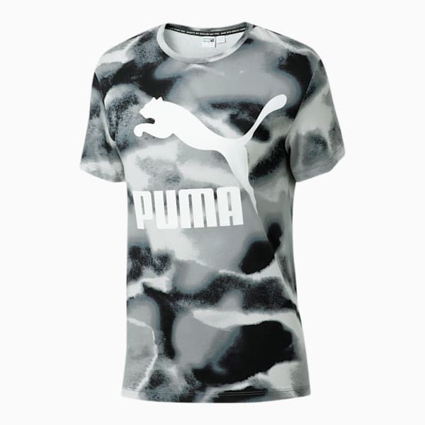 Cloud Pack Women's AOP Tee, Cotton Black-AOP, extralarge