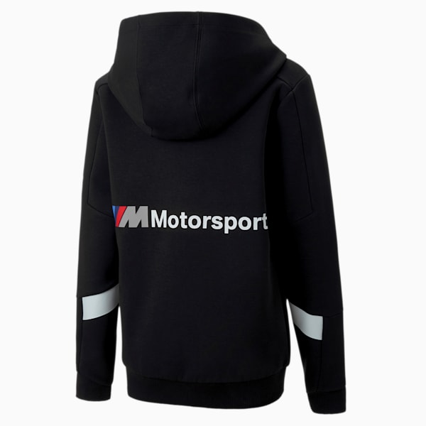 BMW M Motorsport Boys' Hooded Sweat Jacket JR, Puma Black, extralarge
