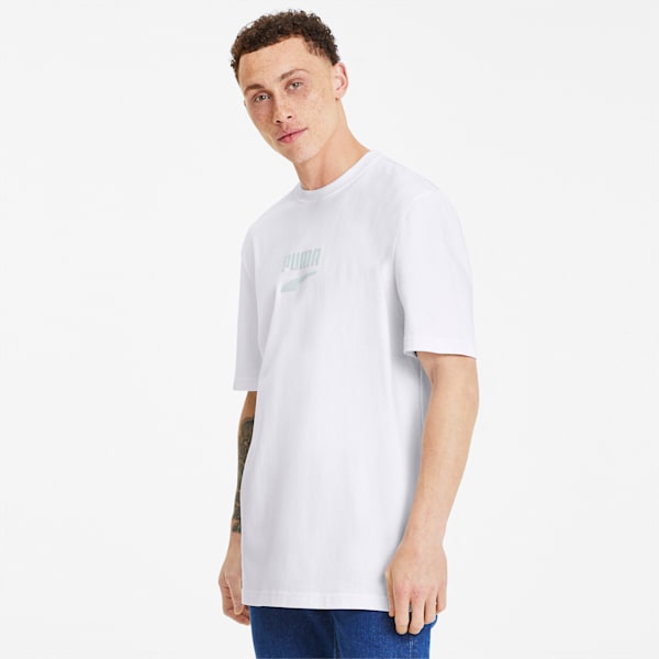 Downtown Men's Tee, Puma White-Mist Green-01, extralarge