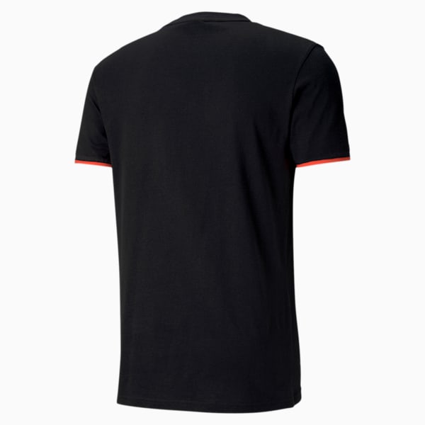 Tailored for Sport Men's Tee, Puma Black-Hot Coral, extralarge