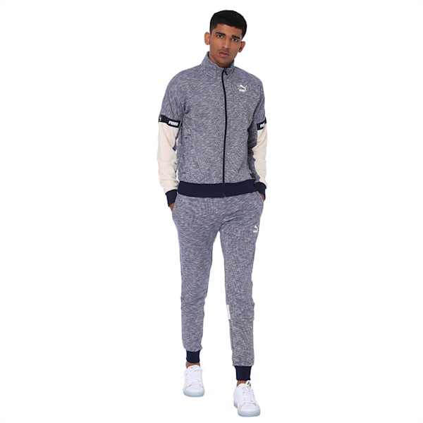 PUMA x one8 Men's Track Jacket, Peacoat Heather, extralarge-IND