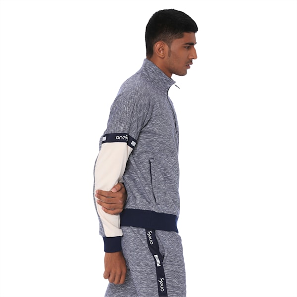 PUMA x one8 Men's Track Jacket, Peacoat Heather, extralarge-IND