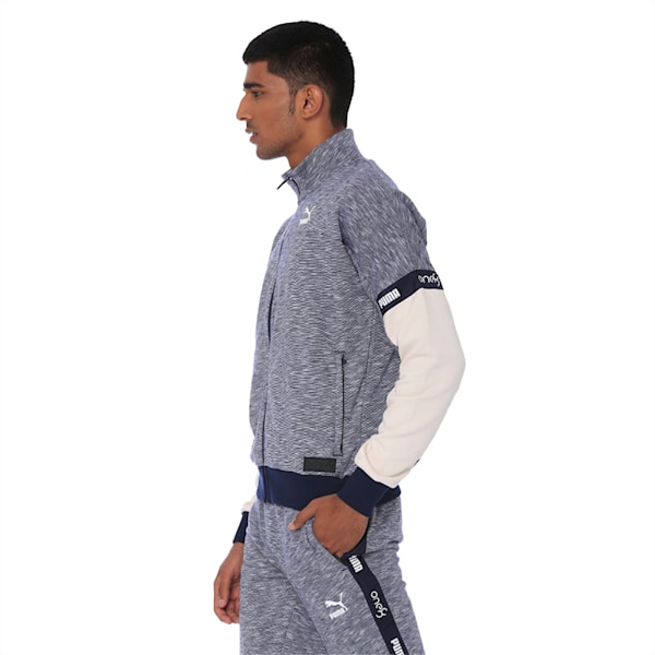 PUMA x one8 Men's Track Jacket, Peacoat Heather, extralarge-IND