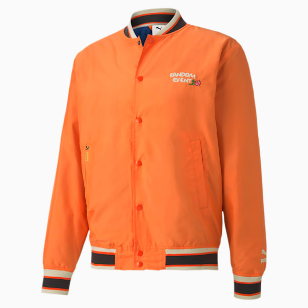 PUMA x RANDOMEVENT Bomber Jacket, Vermillion Orange, extralarge