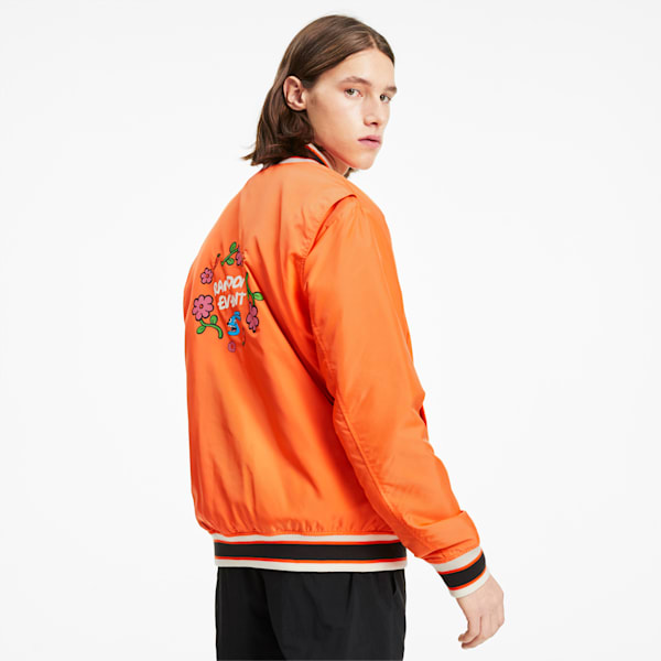 PUMA x RANDOMEVENT Bomber Jacket, Vermillion Orange, extralarge