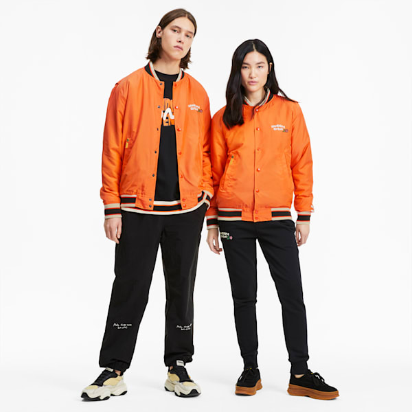 PUMA x RANDOMEVENT Bomber Jacket, Vermillion Orange, extralarge