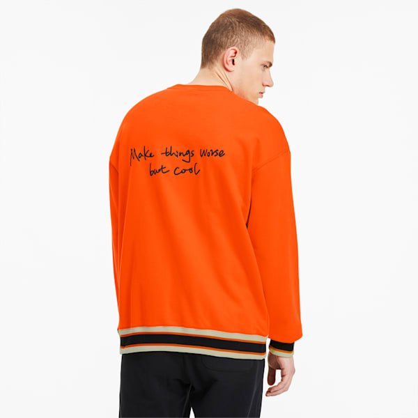 PUMA x RANDOMEVENT Graphic Long Sleeve Crewneck Tee, Vermillion Orange, extralarge