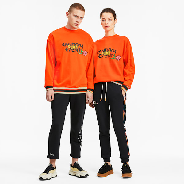 PUMA x RANDOMEVENT Graphic Long Sleeve Crewneck Tee, Vermillion Orange, extralarge