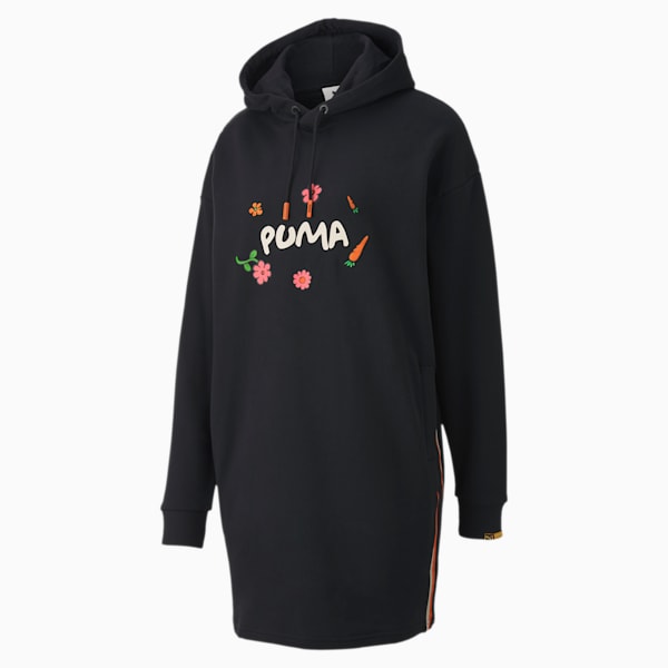 PUMA x RANDOMEVENT Women's Hooded Dress, Puma Black, extralarge