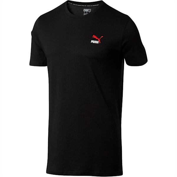 Classics Embroidered Men's Tee, Cotton Black-Red, extralarge