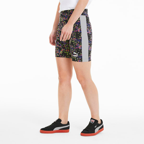 AOP Women's Tight Shorts, Puma Black-Brand AOP, extralarge