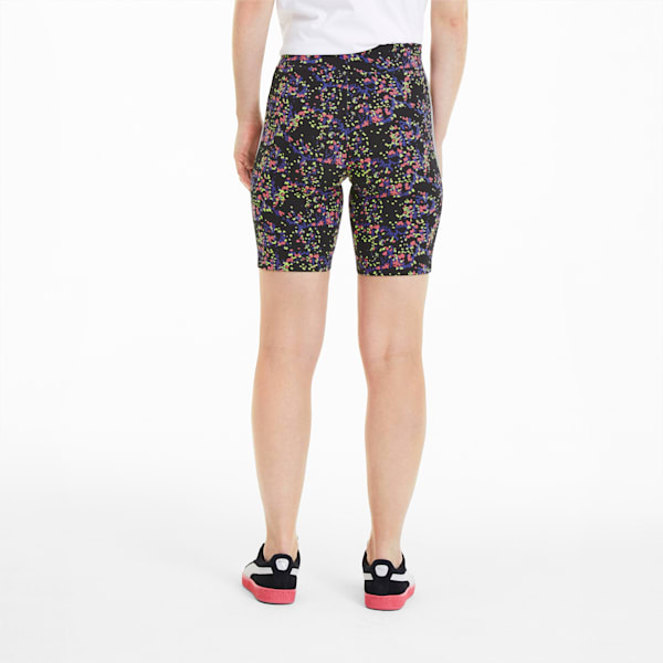 AOP Women's Tight Shorts, Puma Black-Brand AOP, extralarge