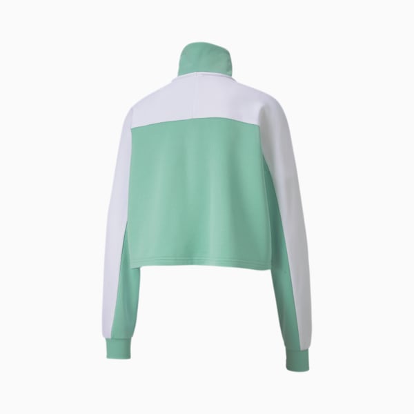 Tailored For Sport Women's Cropped Half Zip Jacket, Mist Green, extralarge