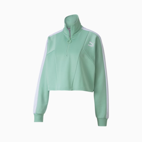 Tailored For Sport Women's Cropped Half Zip Jacket, Mist Green, extralarge