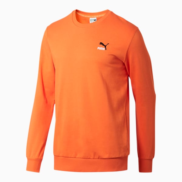 Classics Men's Embroidered Crewneck Sweatshirt, Jaffa Orange, extralarge