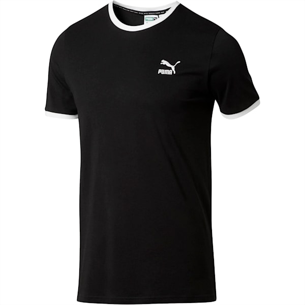 Classics Ringer Men's Tee, Cotton Black, extralarge