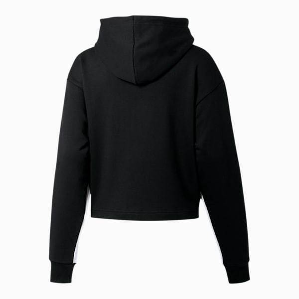 Classics Women's Cropped Hoodie, Cotton Black-White, extralarge