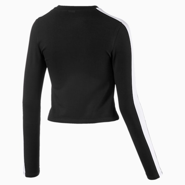 Classics Women's Long Sleeve Crop Top, Cotton Black, extralarge