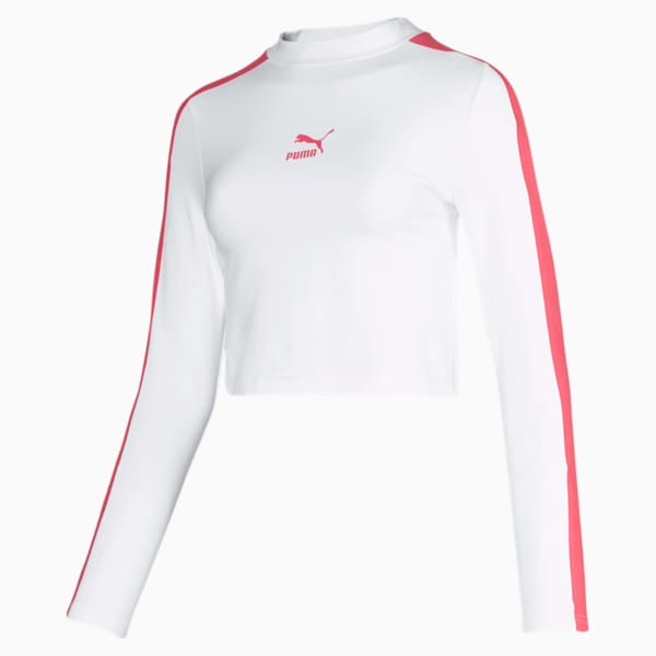 Classics Women's Long Sleeve Crop Top, Puma White, extralarge