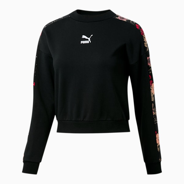 Trend Women's Graphic Crewneck Sweatshirt, Cotton Black, extralarge