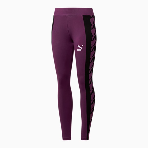 Trend Women's Graphic Leggings, Plum Purple, extralarge