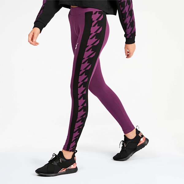 Trend Women's Graphic Leggings, Plum Purple, extralarge