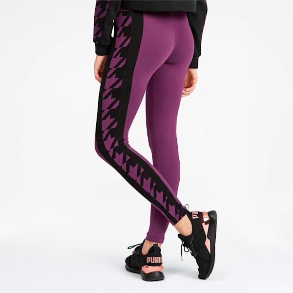 Trend Women's Graphic Leggings, Plum Purple, extralarge