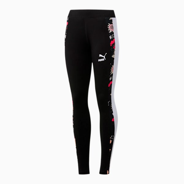 Trend Women's Graphic Leggings, Cotton Black-Floral, extralarge