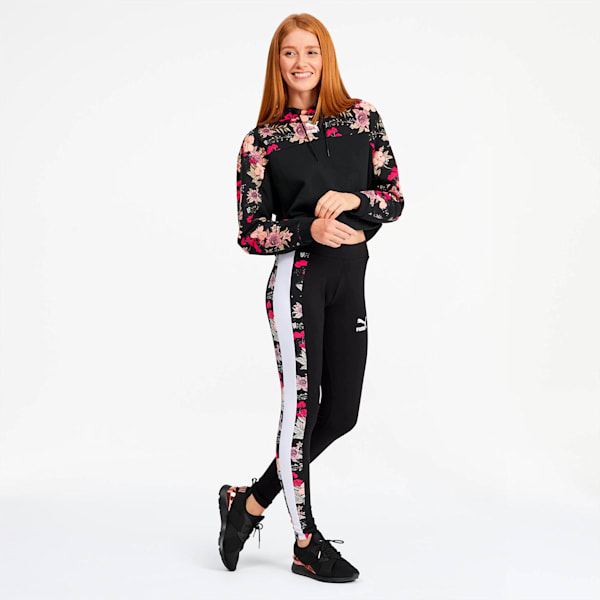 Trend Women's Graphic Leggings, Cotton Black-Floral, extralarge