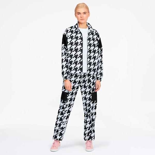 Trend Women's Track Jacket, Puma Black-Houndstooth AOP, extralarge