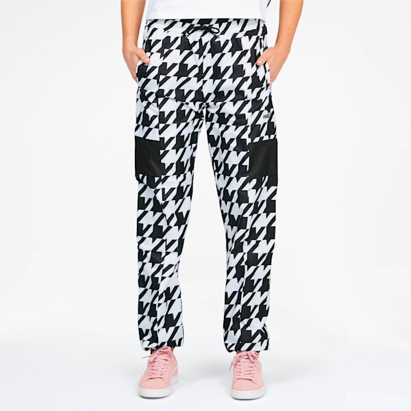 Trend Women's Track Pants, Puma Black-Houndstooth AOP, extralarge