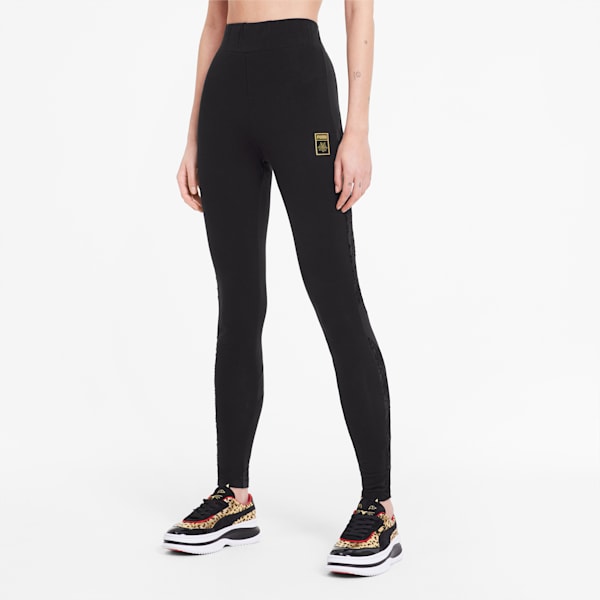 Puma gold and black leggings top