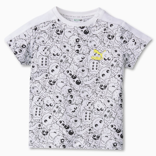 Monster Kids' AOP Tee, Puma White, extralarge