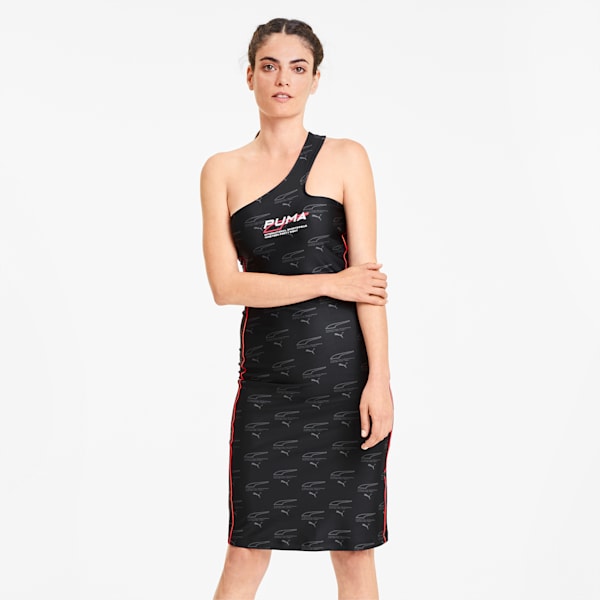 Evide Women's AOP Tight Dress, Puma Black-AOP, extralarge