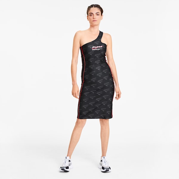 Evide Women's AOP Tight Dress, Puma Black-AOP, extralarge
