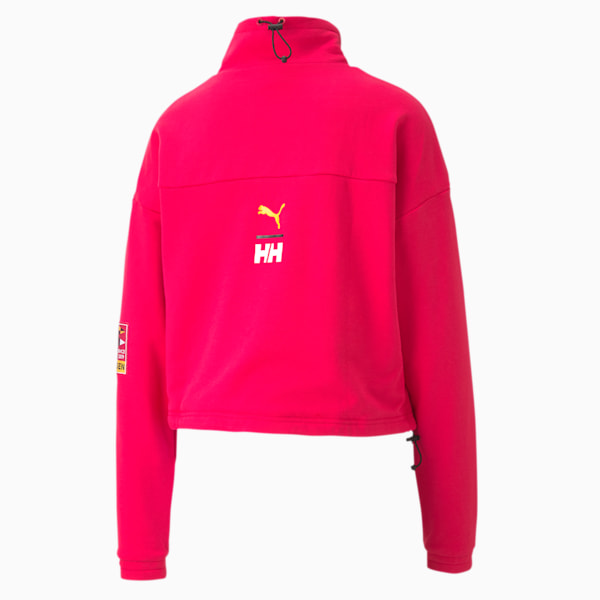 PUMA x HELLY HANSEN Women's Half Zip Sweatshirt, BRIGHT ROSE, extralarge