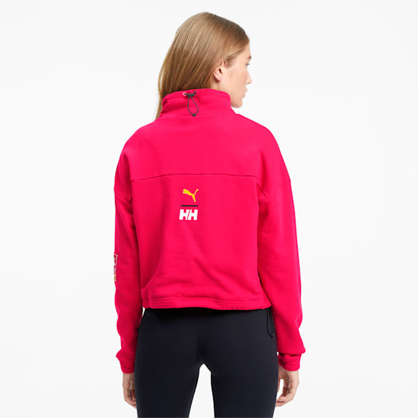 PUMA x HELLY HANSEN Women's Half Zip Sweatshirt, BRIGHT ROSE, extralarge