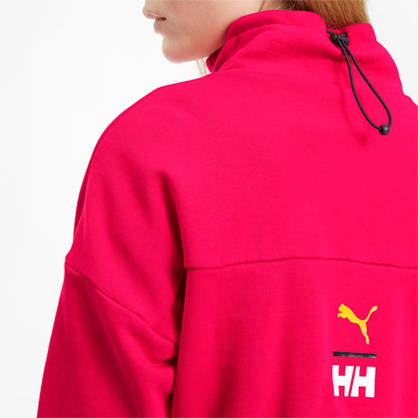 PUMA x HELLY HANSEN Women's Half Zip Sweatshirt, BRIGHT ROSE, extralarge