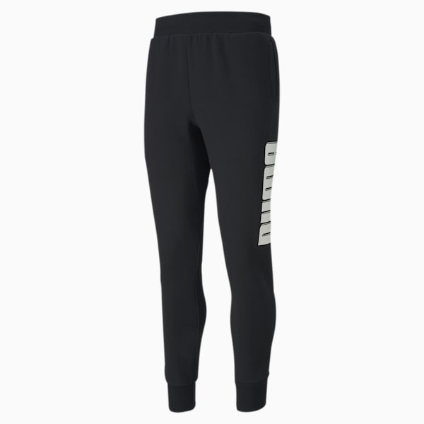 Rebel Bold Men's Sweatpants, Puma Black-Puma White, extralarge